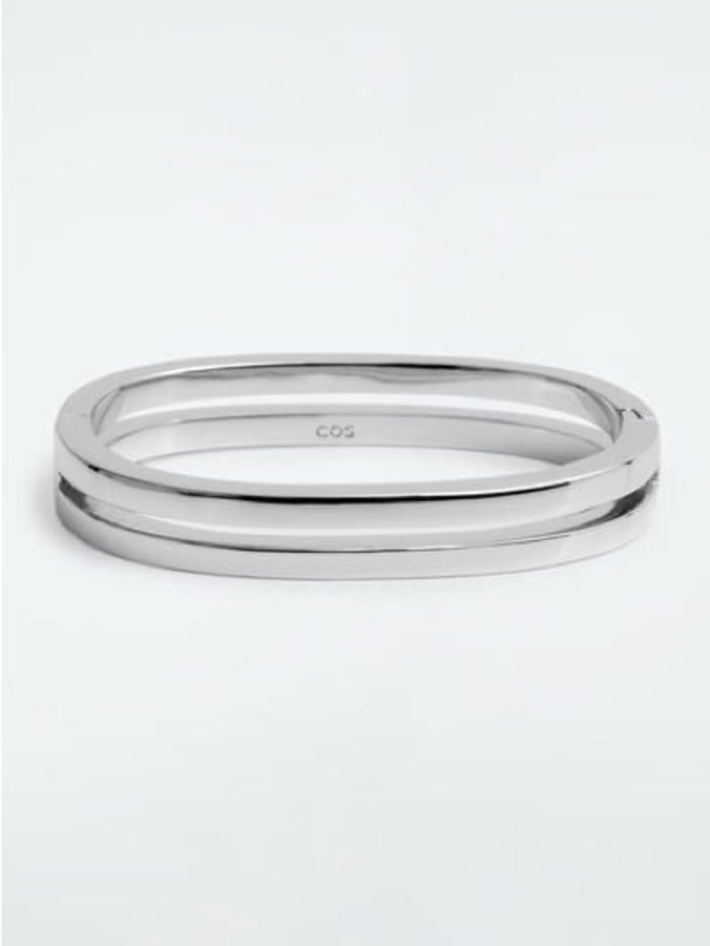 COS NWT Stacked Bangle Bracelet Silver Tone Size M/L Includes Dust Bag